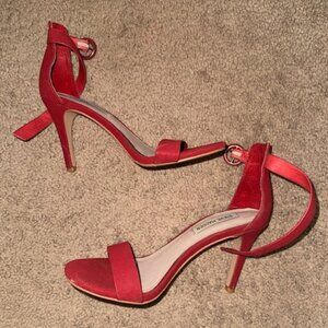 Red Steve Madden Heels with Ankle Strap - sz 7